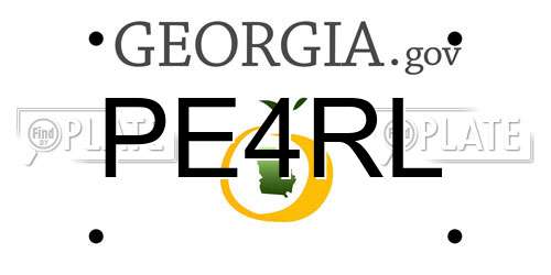 PE4RL Georgia License Plate