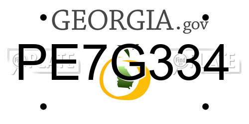 PE7G334 Georgia License Plate