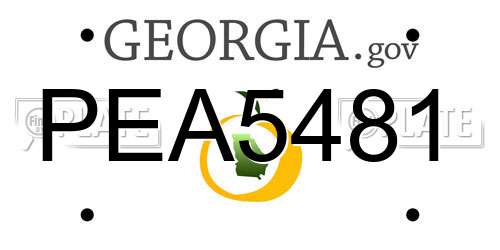 PEA5481 Georgia License Plate