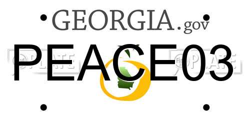 PEACE03 Georgia License Plate
