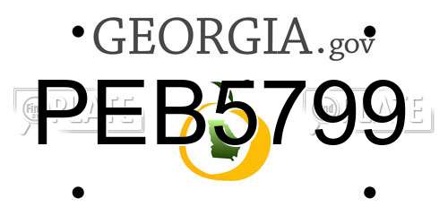 PEB5799 Georgia License Plate