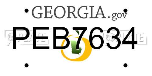 PEB7634 Georgia License Plate