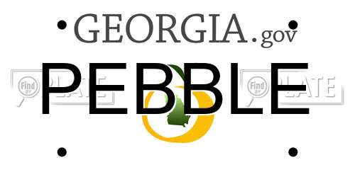 PEBBLE Georgia License Plate