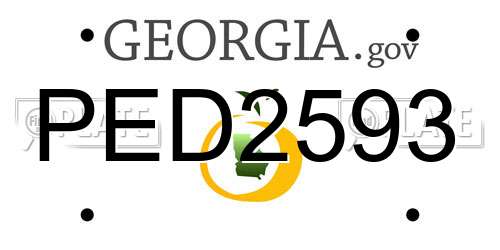PED2593 Georgia License Plate