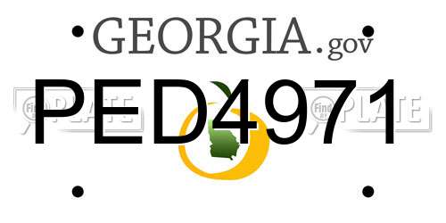 PED4971 Georgia License Plate