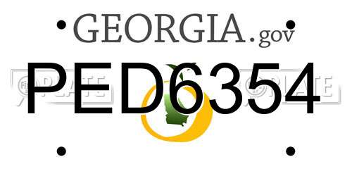 PED6354 Georgia License Plate
