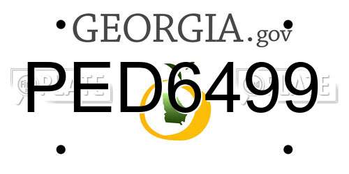 PED6499 Georgia License Plate