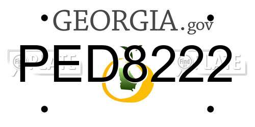 PED8222 Georgia License Plate