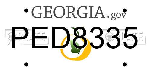 PED8335 Georgia License Plate
