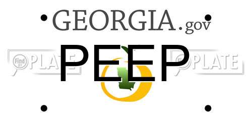 PEEP Georgia License Plate