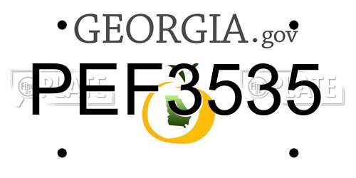PEF3535 Georgia License Plate