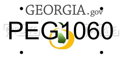 PEG1060 Georgia License Plate