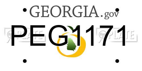 PEG1171 Georgia License Plate