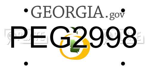 PEG2998 Georgia License Plate