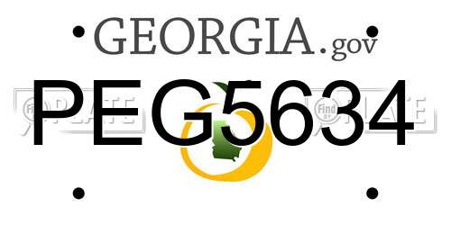 PEG5634 Georgia License Plate