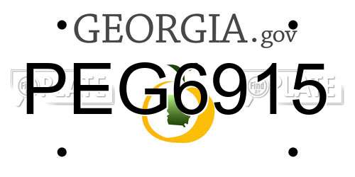 PEG6915 Georgia License Plate