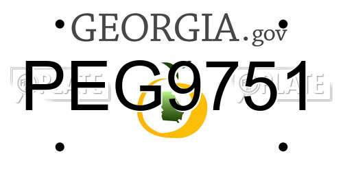 PEG9751 Georgia License Plate