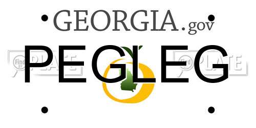 PEGLEG Georgia License Plate