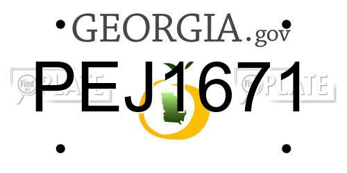 PEJ1671 Georgia License Plate