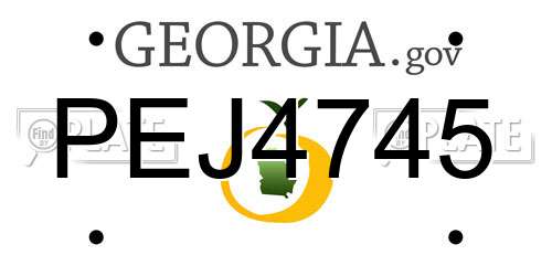 PEJ4745 Georgia License Plate
