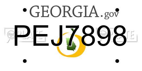 PEJ7898 Georgia License Plate