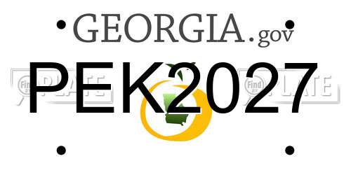 PEK2027 Georgia License Plate
