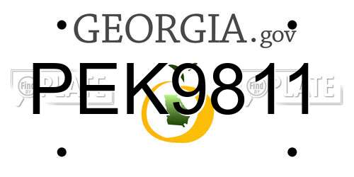 PEK9811 Georgia License Plate