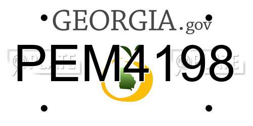 PEM4198 Georgia License Plate