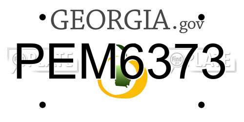 PEM6373 Georgia License Plate