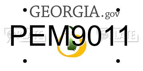 PEM9011 Georgia License Plate