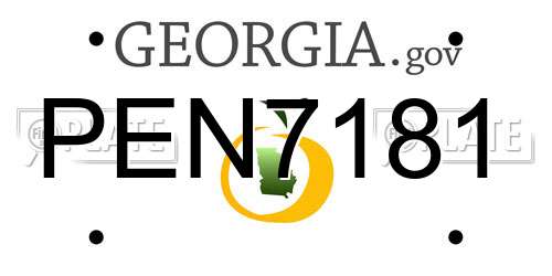 PEN7181 Georgia License Plate
