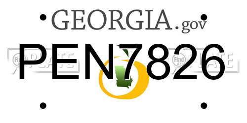 PEN7826 Georgia License Plate