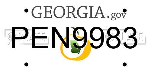 PEN9983 Georgia License Plate
