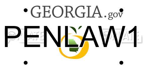 PENLAW1 Georgia License Plate