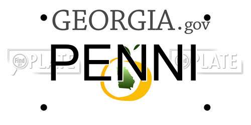 PENNI Georgia License Plate