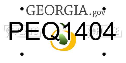 PEQ1404 Georgia License Plate