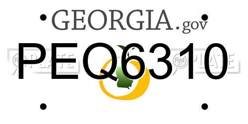 PEQ6310 Georgia License Plate