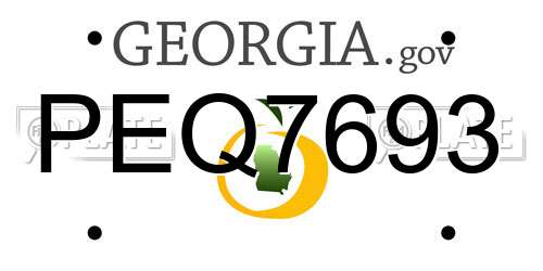PEQ7693 Georgia License Plate
