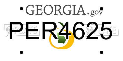 PER4625 Georgia License Plate