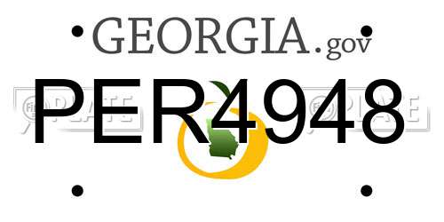PER4948 Georgia License Plate