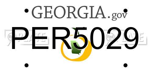 PER5029 Georgia License Plate