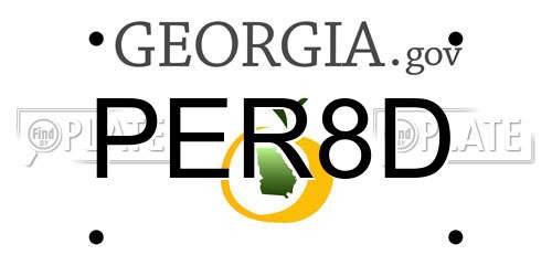PER8D Georgia License Plate