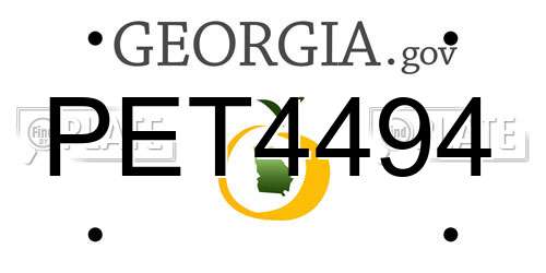 PET4494 Georgia License Plate