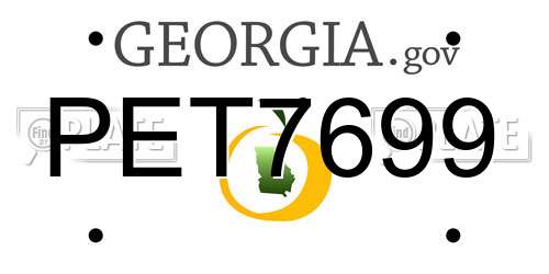 PET7699 Georgia License Plate