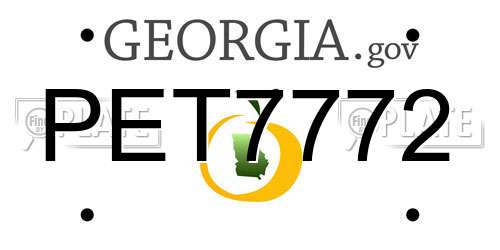 PET7772 Georgia License Plate