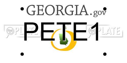 PETE1 Georgia License Plate