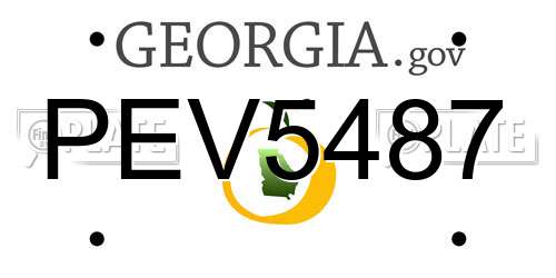 PEV5487 Georgia License Plate