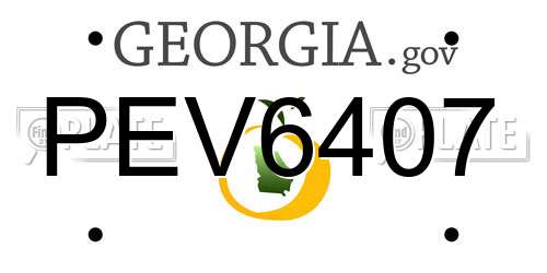PEV6407 Georgia License Plate