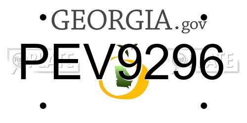 PEV9296 Georgia License Plate