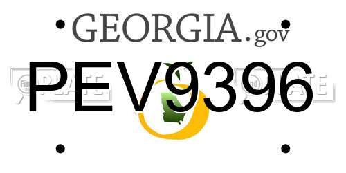 PEV9396 Georgia License Plate
